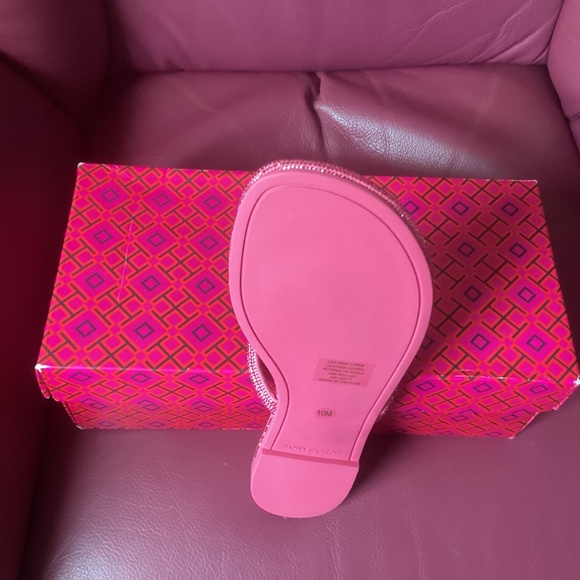 NIB Tory Burch soft pave miller Knotted sandal PINK LOVE brand new - Picture 7 of 7